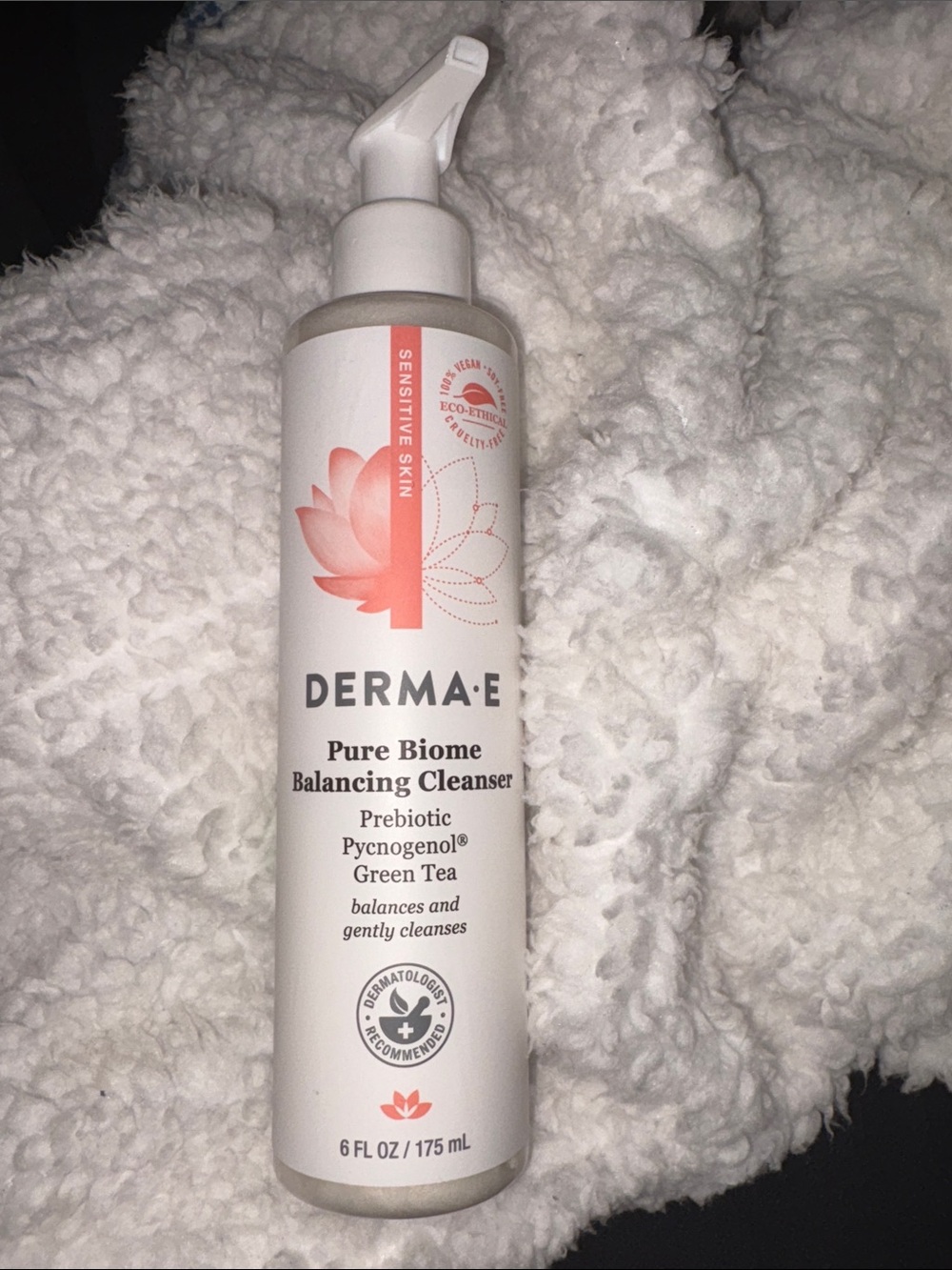 Derma E Pure Biome Balancing Face Gentle Cleanser Prebiotic Green Tea 6oz